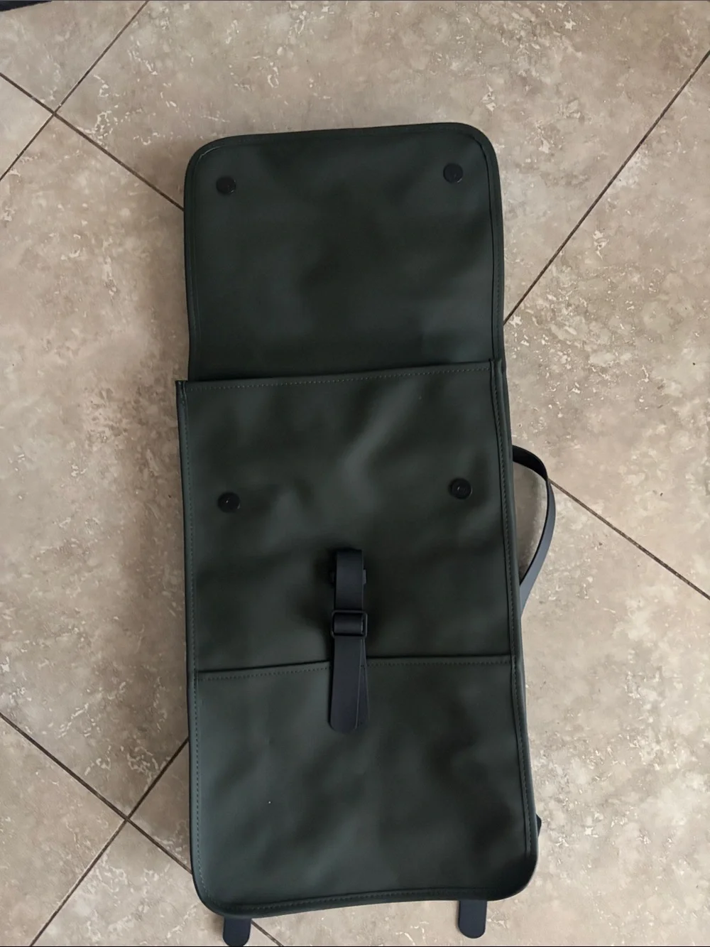 Slim Dark Green Sling Backpack with Single Strap